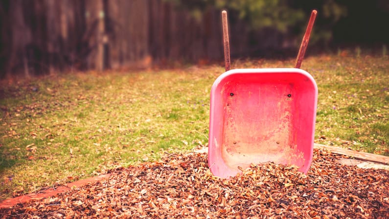 spreading leaves during fall clean up