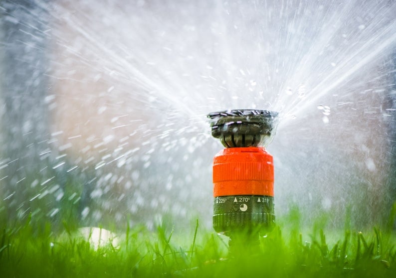 lawn sprinkler watering turf