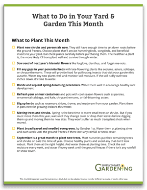 monthly gardening checklist pdf